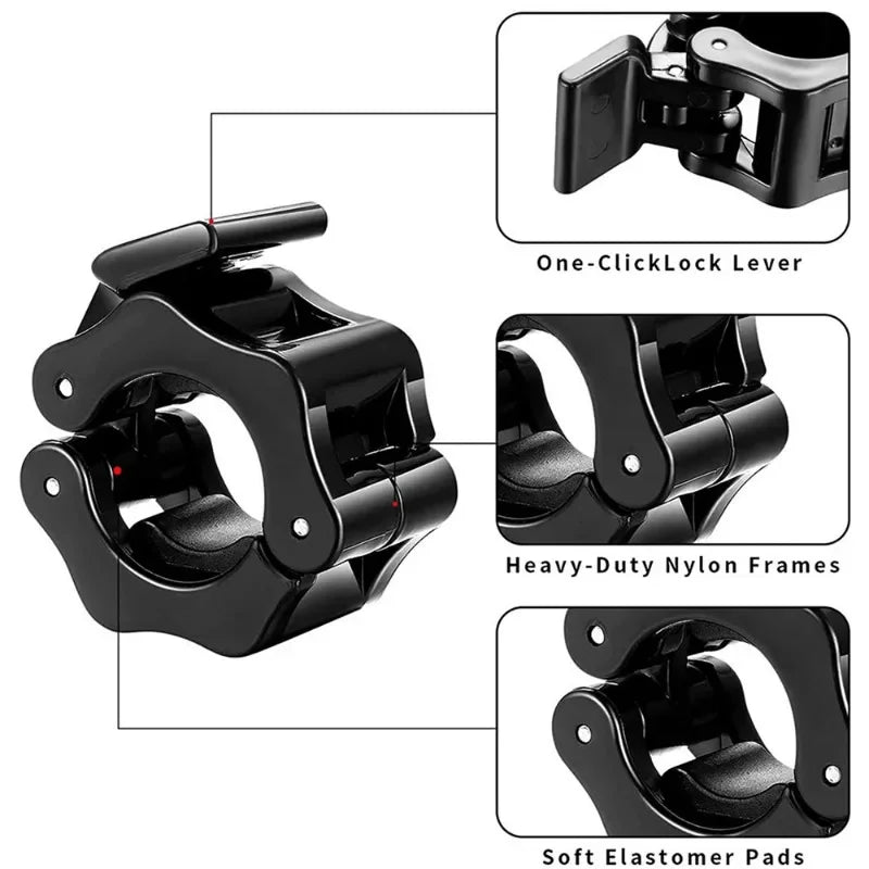 2PCS Thick Barbell and Dumbbell Buckle Austrian Pole Buckle Nut Barbell and Dumbbell Accessory Fixing Quick Release Bucklenails